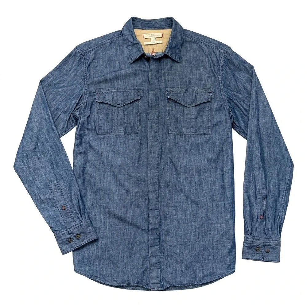 Banana Republic Heritage Denim Shirt Medium Tall Men's Long Sleeve Button Down